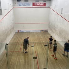 Bryan running a junior squash session